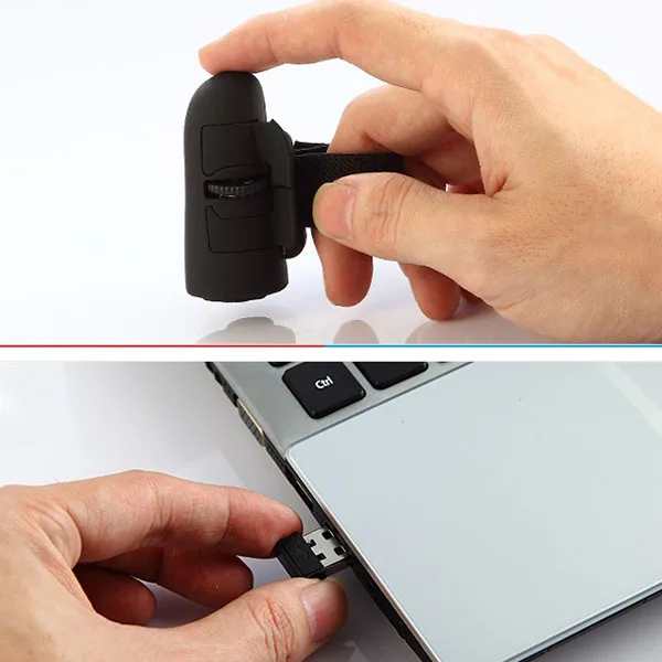 2019 Прямая поставка мини пальчиковая мышь Беспроводная связь USB оптическое кольцо