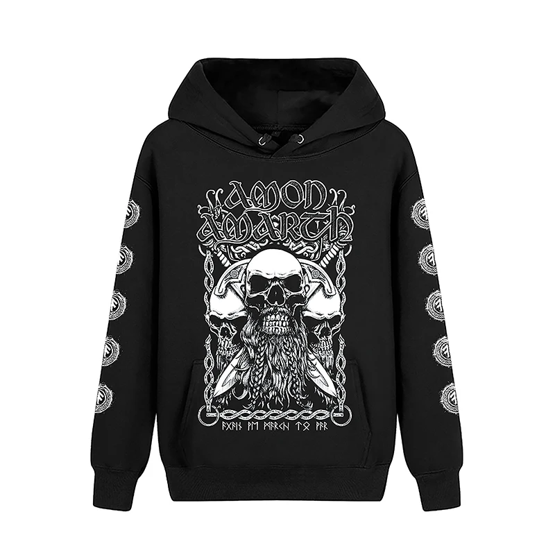 2 designs Skull Viking Amon Amarth Rock Band pollover Sweatshirt Nice Soft Warm heavy metal hoodies Punk fleece streetwear