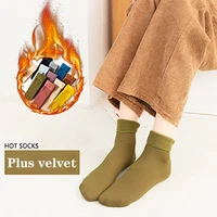 womens plus velvet thickened long tube cotton socks%ef%bc%8cwomens cashmere winter warm sockssoft and comfortable wool socks 5 pairs