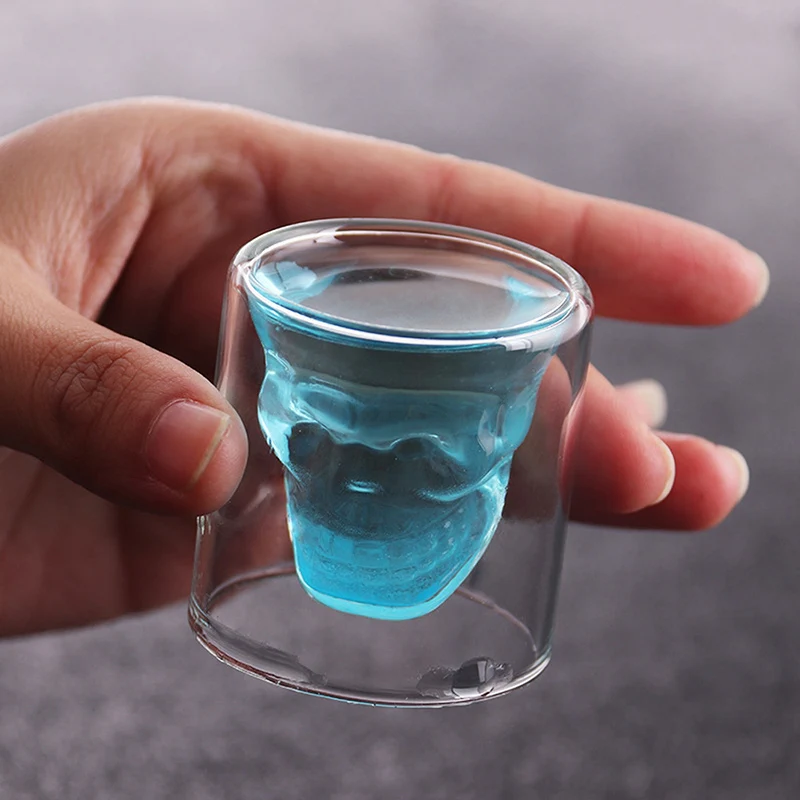 2 шт. прозрачные бокалы для вина и пива с черепом | Дом сад