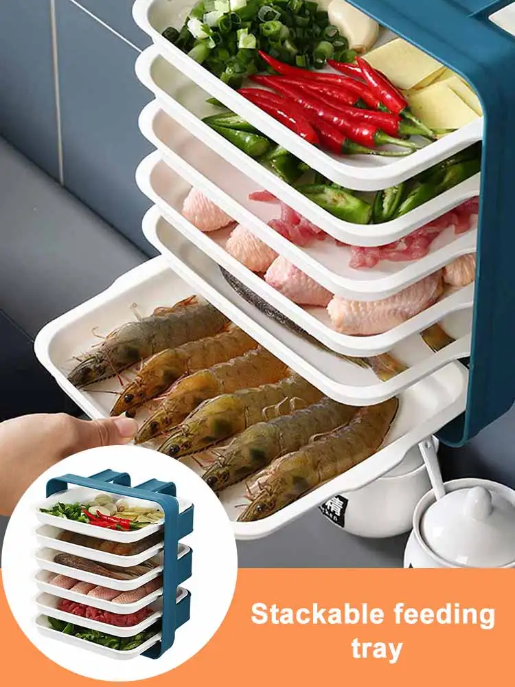 

Superimposed Cooking Plate Household Wall-Mounted Racks New Kitchen Side Dishes Hot Pot Dishes Multi-Layer Spuerimposed