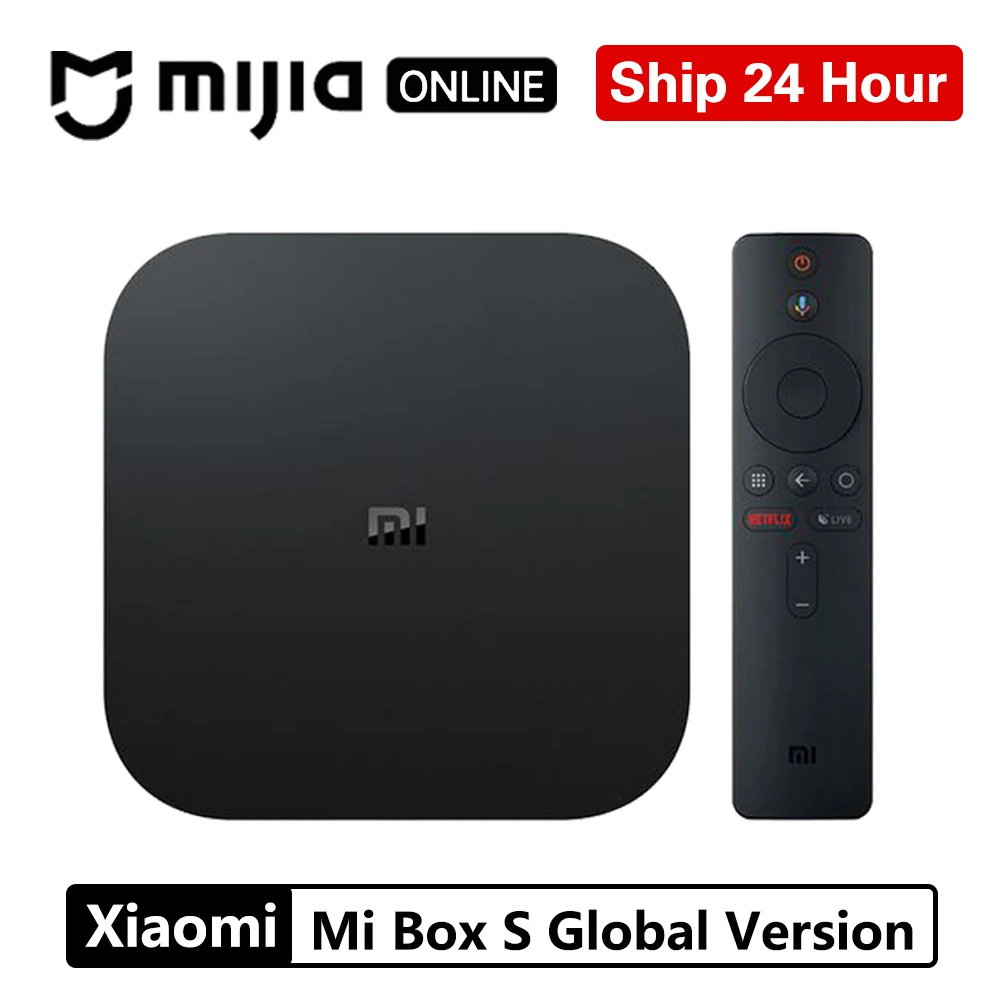 Глобальная версия Xiaomi mi Box S 4K HDR Android Strea mi ng медиаплеер и Google Cast Netflix IPTV телеприставка помощник дистанционного управления Smart