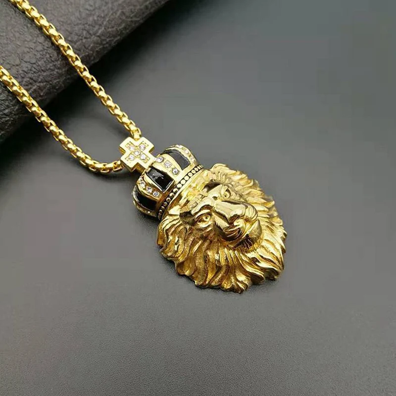 Ожерелье Стразы из нержавеющей стали в стиле хип-хоп украшение с декором папа