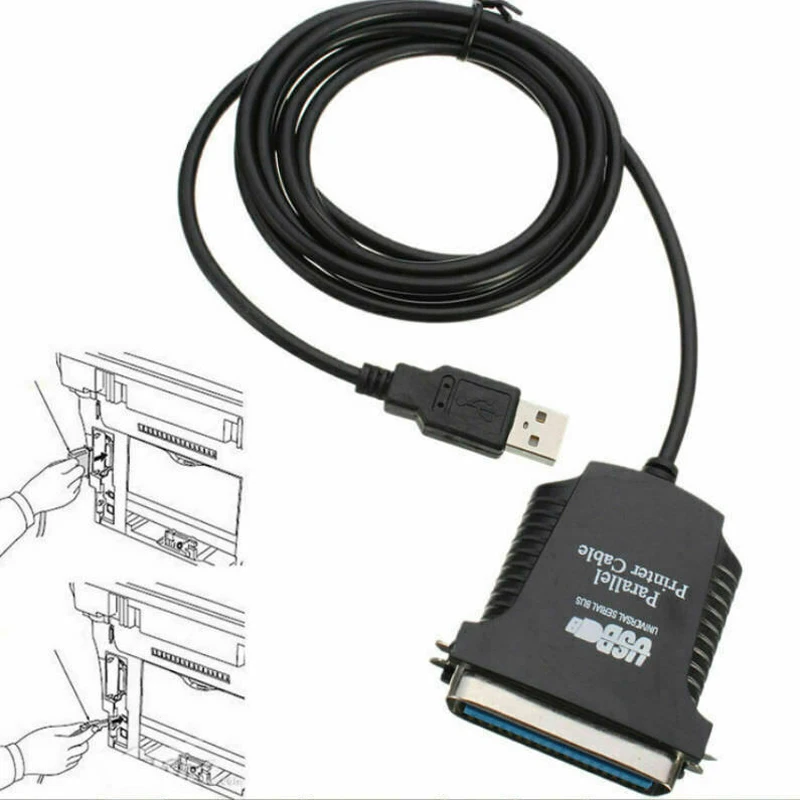 

USB 2.0 to Parallel Adapter Cable 36-pin IEEE 1284 Printer Cord Data Line LPT Bi-directional Parallel Interface Communication