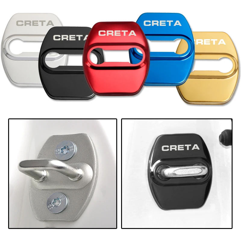 4pcs Car Styling Auto Protect Door Lock Cover Stickers Accessories Case For Hyundai CRETA Emblem | Автомобили и мотоциклы