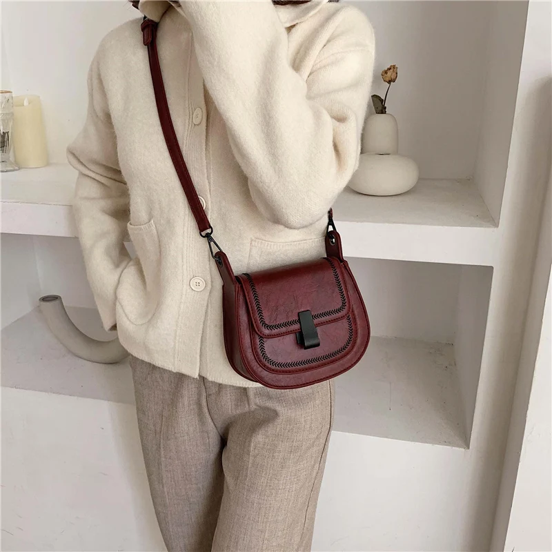 Однотонные седельные сумки из искусственной кожи для женщин 2019 мини сумка через