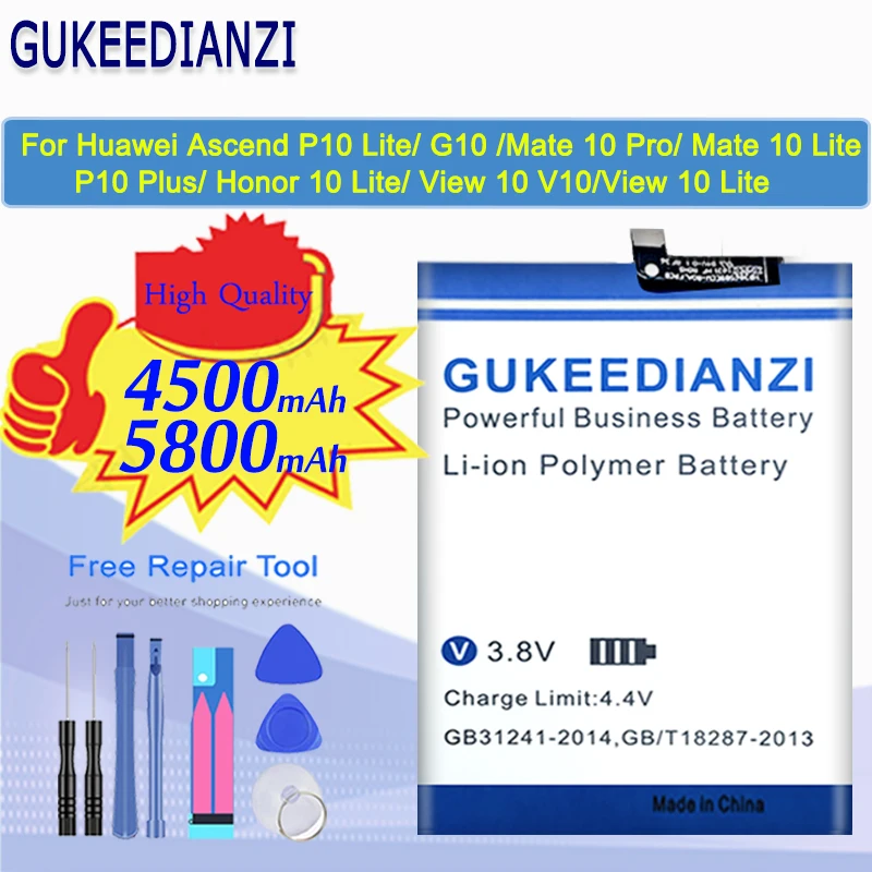 Батарея для Huawei Ascend P10 Lite G10 Mate 10 Pro/Mate Lite/P10 Plus/Honor Lite/View V10/View Batteria Tools|Аккумуляторы