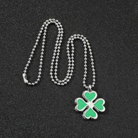 cartoon tokyo revengers necklace cute 4 leaf clover badge symbol pendant alloy necklaces cosplay enamel jewelry party accessory