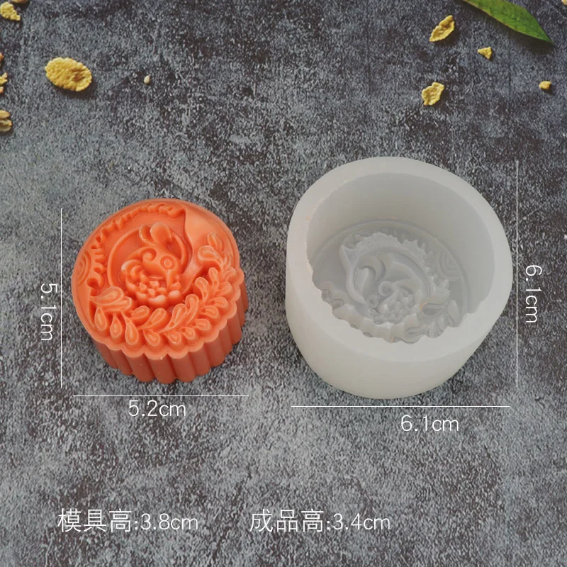 

Silicon Moulds Mid Autumn Festival Moon Cake Silicone Mold Ice Cream Pudding Mousse Chocolate Cake Household Baking Decoration