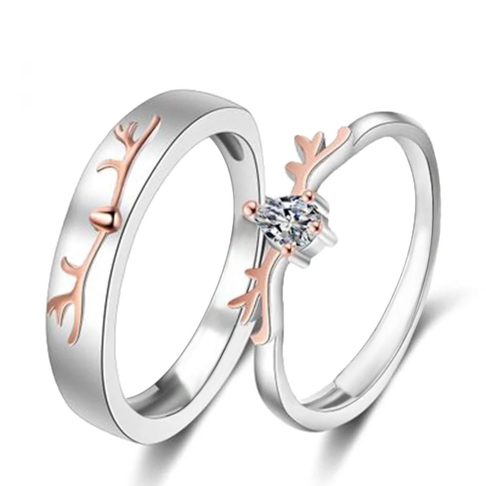 CAOSHI Романтический Свадебные обручальные кольца для женщин с милым лосем и в виде