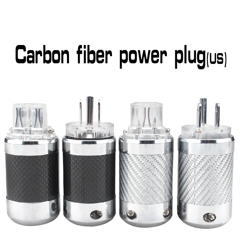 HIFI Carbon Fiber Audio Power Plug Rhodium Plated IEC Connector Hifi Power Cable Accessories