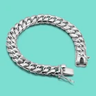 Модные оригинальные серебряный браслет 100% 925 серебро кубинская цепь для мужчин ювелирные изделия стерлингового серебра браслет в стиле хип-хоп в едином положении во время занятий легкой атлетикой де Прата