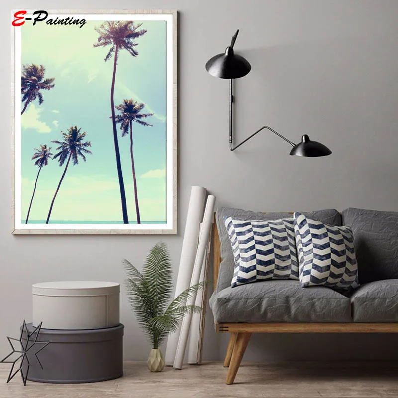 Современная Настенная картина с изображением гавани пейзажа прозрачная вода