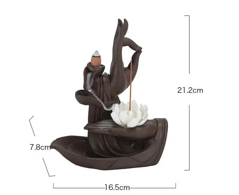 

(Best Sellers) Backflow Incense Cones Bigger Tower Incense Burner Incense Stick Holder Lotus Incense Censer Little Monk Burner