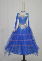 women standard ballroom dance dress 2022 new design high quality elegant royal blue waltz ballroom competition dance dresses