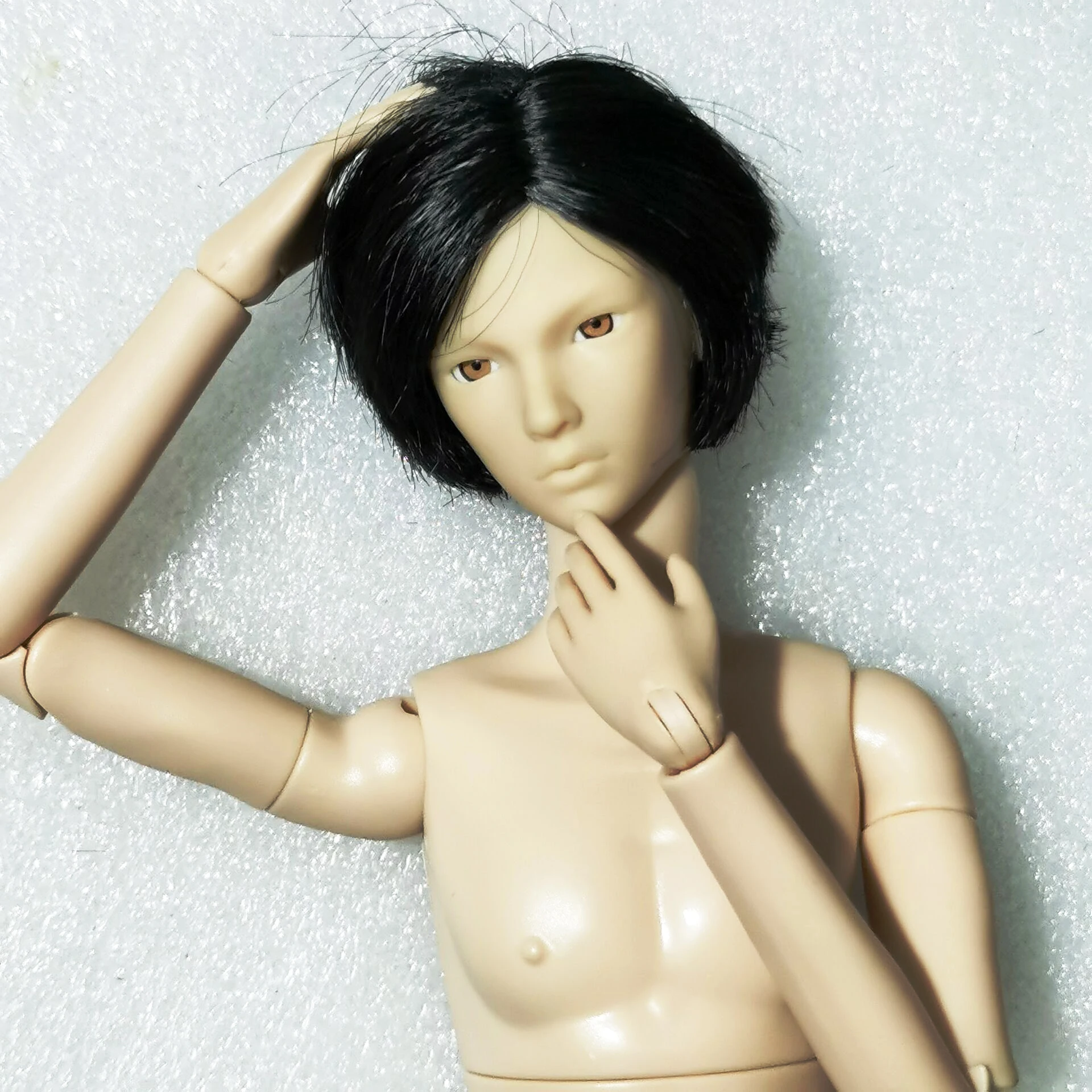 

1/6 Nude 31cm Male Doll 20 Joint Flexible Body BJD Boy Prince Short Hair Boyfriend DIY Doll Head without Makeup