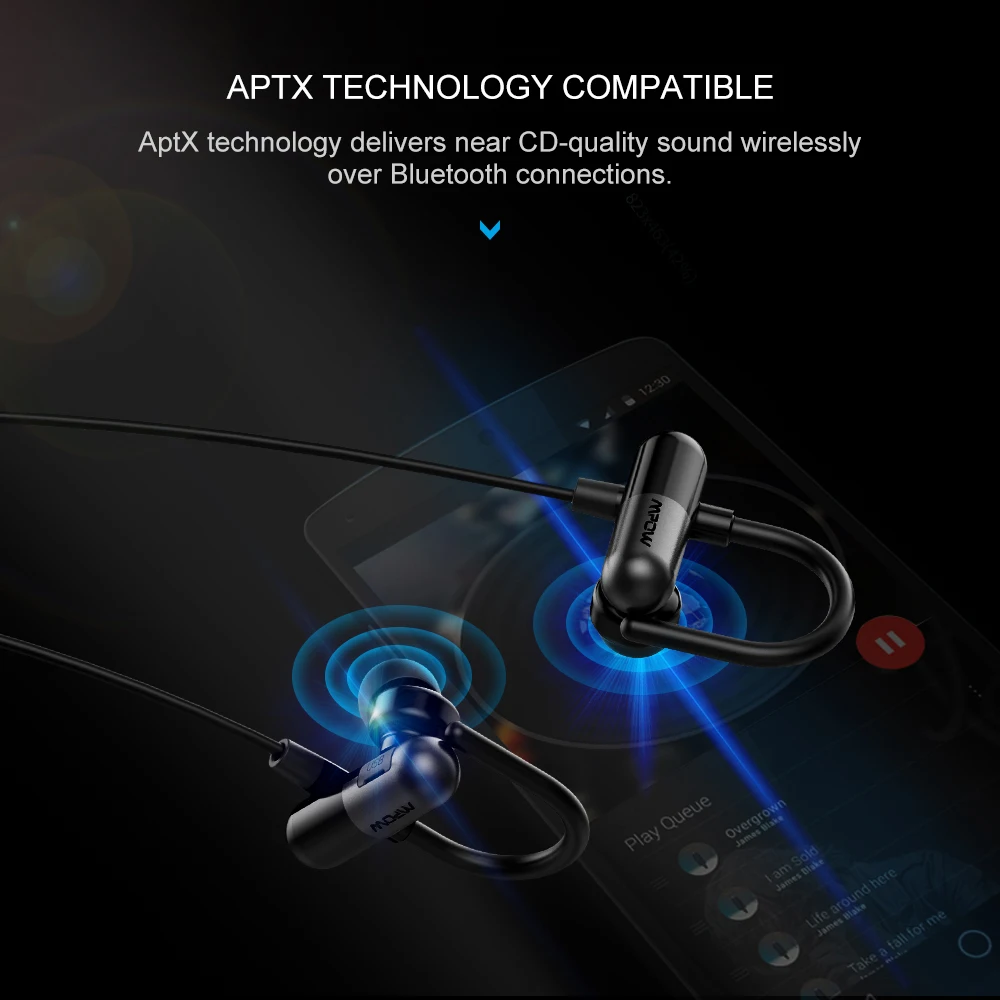 Mpow QY11 Bluetooth наушники беспроводные шейные спортивные с шумоподавлением