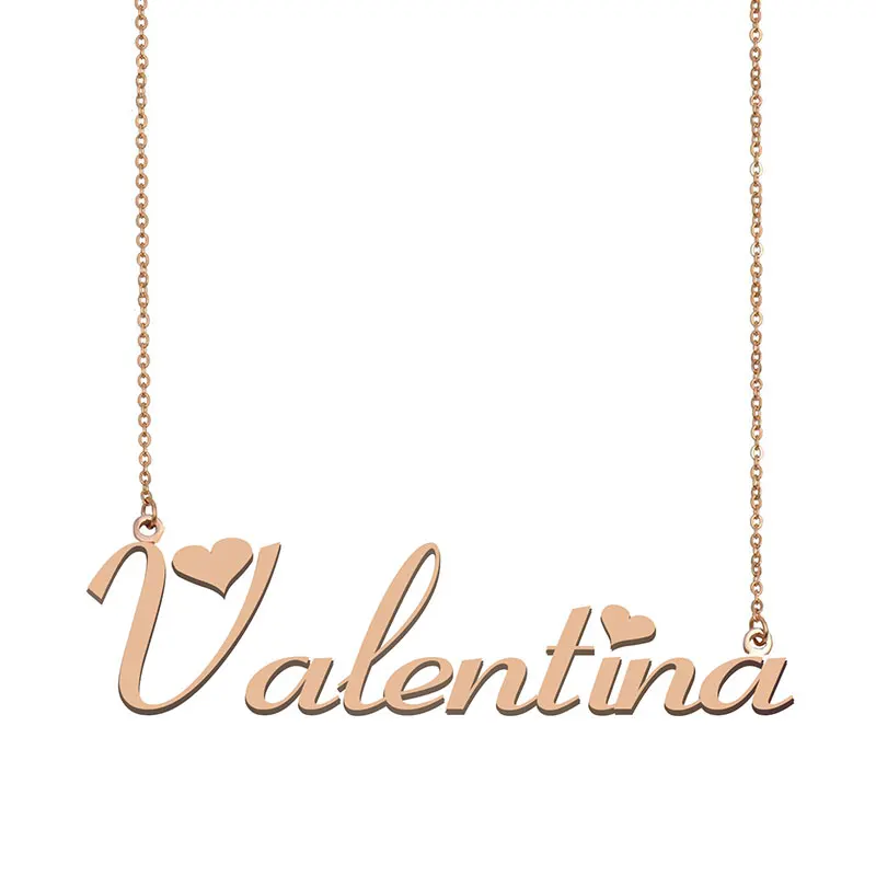 Валентина пользовательское имя ожерелье из нержавеющей стали для женщин девочек