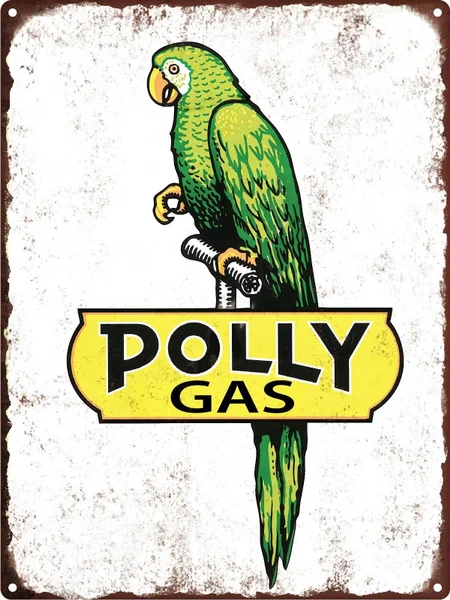 

Polly Parrot Gasoline Motor Metal Tin Sign Wall Decorating Metal Plate Metal Vintage Poster