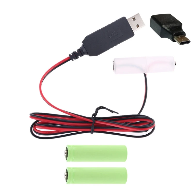Блок питания LR6 AA USB или Type C может заменить 1 4 батарейки на Рождество радио игрушку