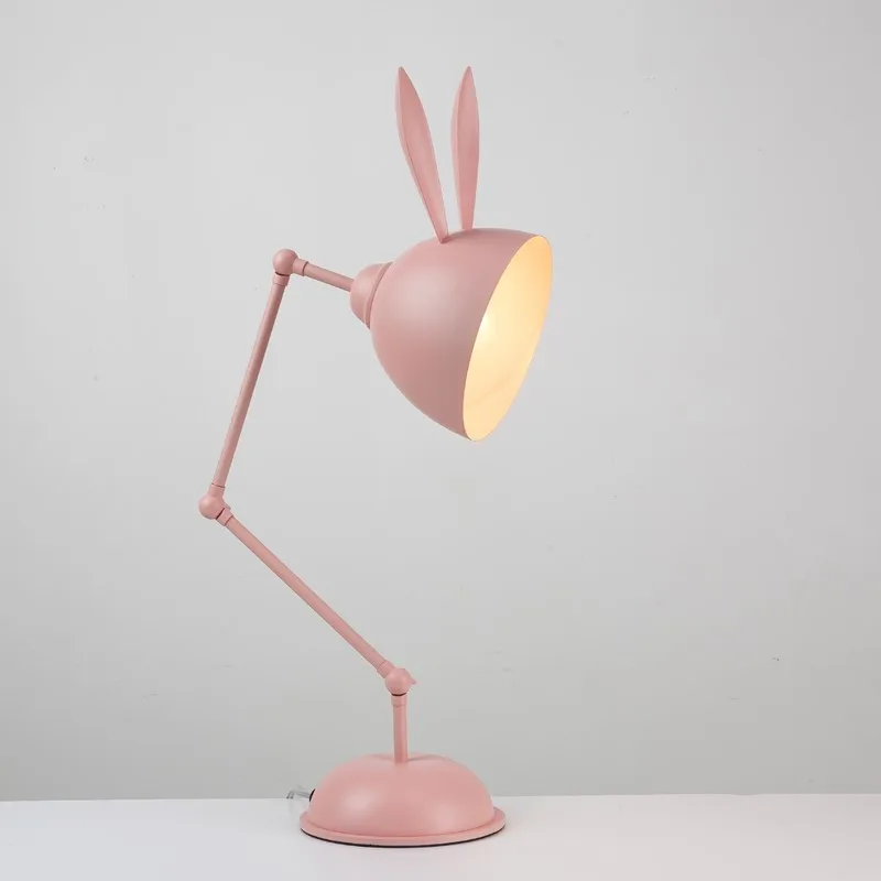 

Rabbit metal table lamp Creative design table lamp for Bedroom reading Bedside Gold Decorative Rabbit Ear led kids table lamp
