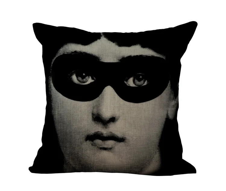 Горячая подушки fornasetti Обложки Подушки изо льна и хлопка Чехол