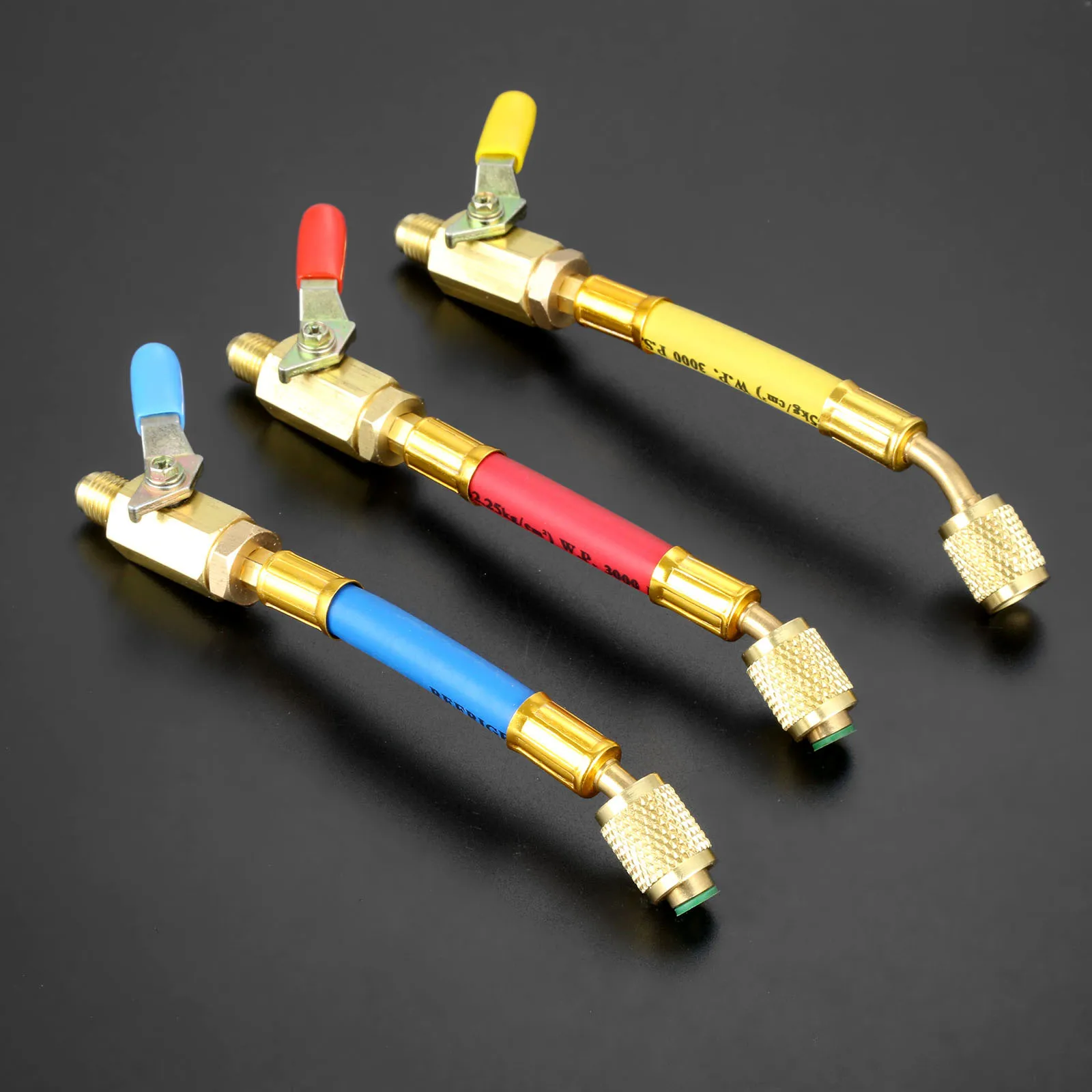 3 шт. 7 &quot1/4&quot SAE R134A R410a латунный AC хладагент HVAC зарядные шланги с шаровыми