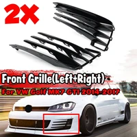 glossy black 2xcar front fog light grille grill lower bumper grill cover for vw for golf mk7 gti 2014 2017 5g0853665e 5g0853666e