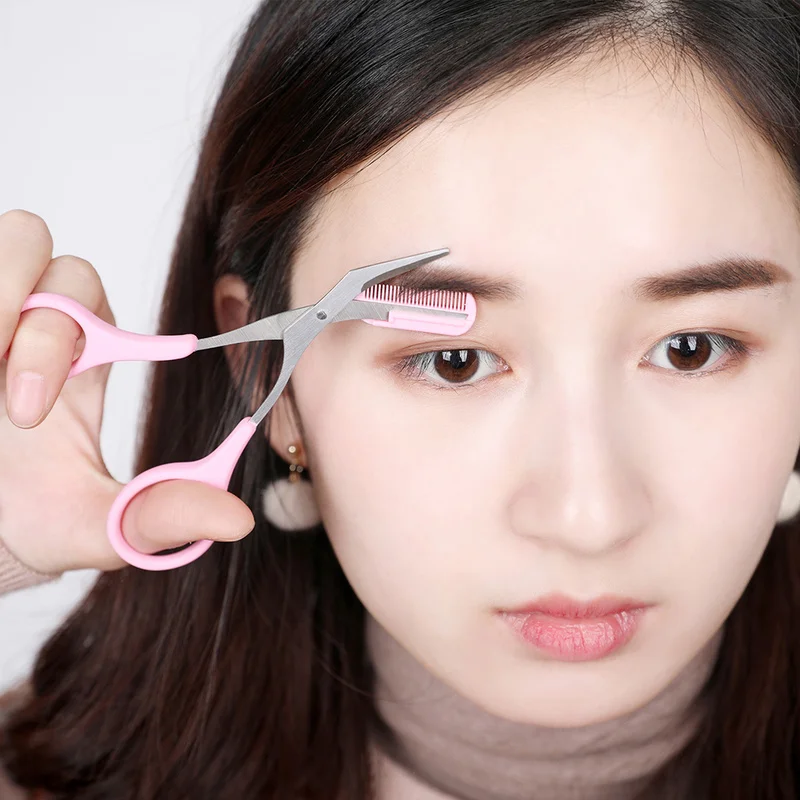 Ножницы для бровей из нержавеющей стали расческа удаления волос бритва