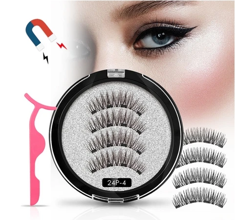 4 магнитных ресницы для наращивания натуральные накладные на магнитах