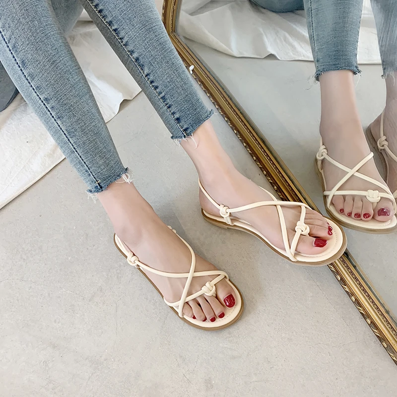 

Soft Beach Sandal Woman Luxury 2021 Summer Suit Female Beige Womens Shoes Flip Flops Platform All-Match Strappy Heels Black Gir