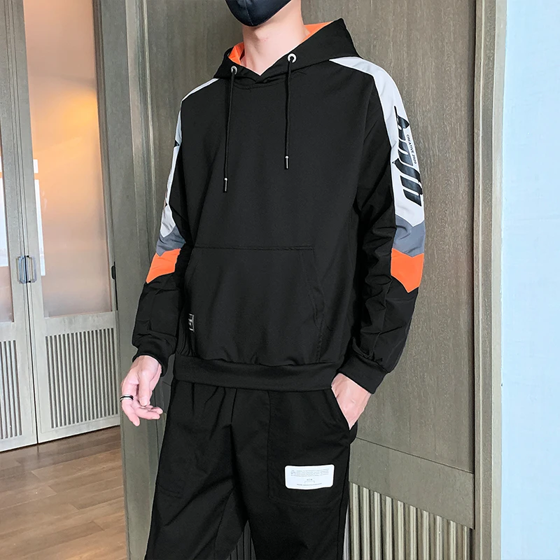 

Autumn Men Casual Hooded Sweatshirt Set 2020 Fashion Letter Print Men Hoodie Set Man Workwear Streetwear Hip Hop Sportswear Suit