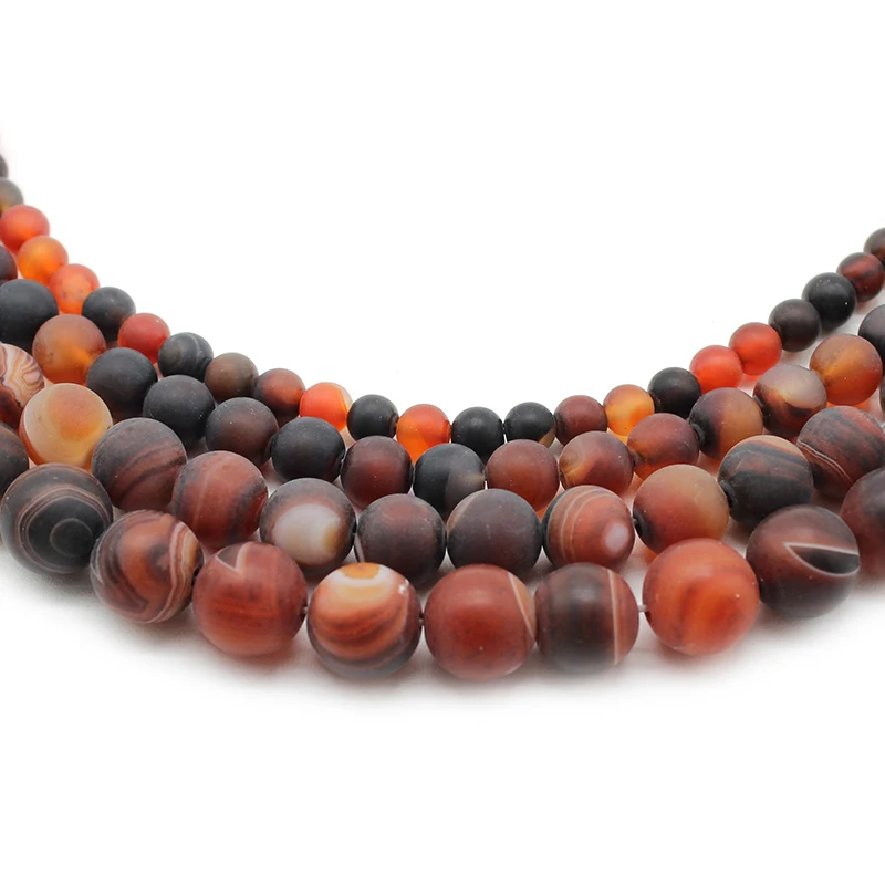 

Natural Matte Dream Color Agates Stone 4 6 8 10 12MM Round Loose Spacer Beads for Jewelry Making Bracelet DIY Necklace Accessory