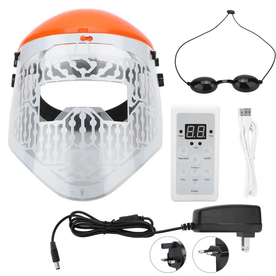 3 цвета Фотон LED маска для лица терапия омоложение кожи удаление акне морщин