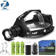 The Most Powerful XHP160 Led Headlamp New Arrive Headlight Zoomable Head Lamp Power bank 7800mAh 18650 Battery For Camping Light