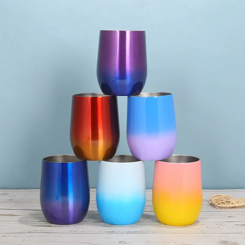 12 унций чашка в виде яичной скорлупы Изолированная из нержавеющей стали