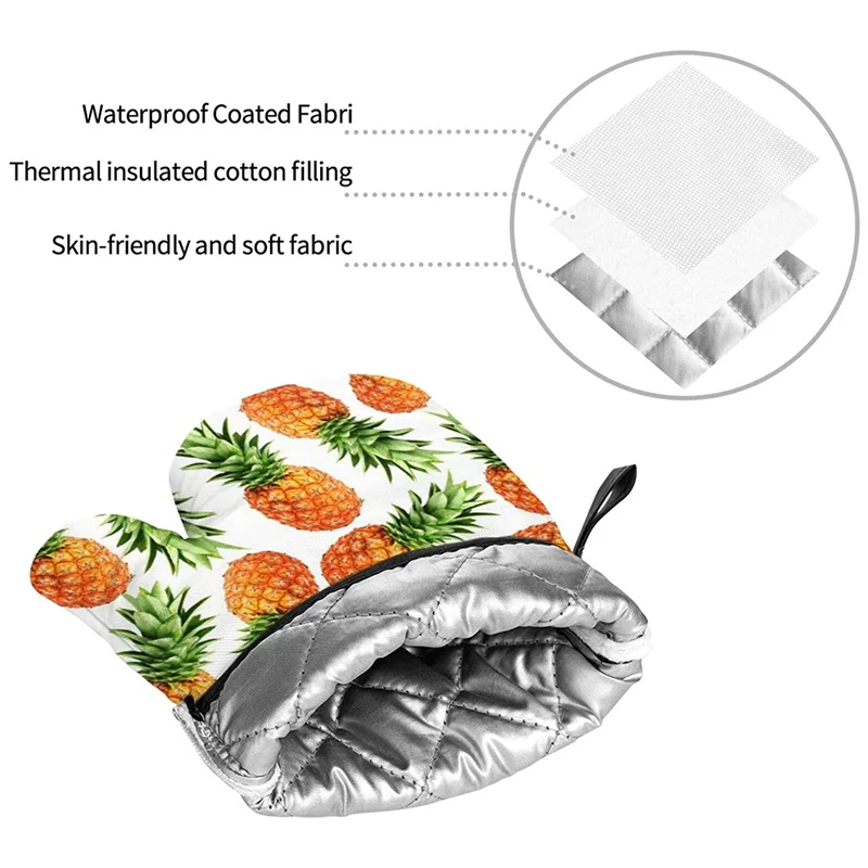 

Fun Oven Gloves and Pot Holder Heat Resistant Kitchen Microwave Gloves Flame Oven Gloves to protect hands and surfaces