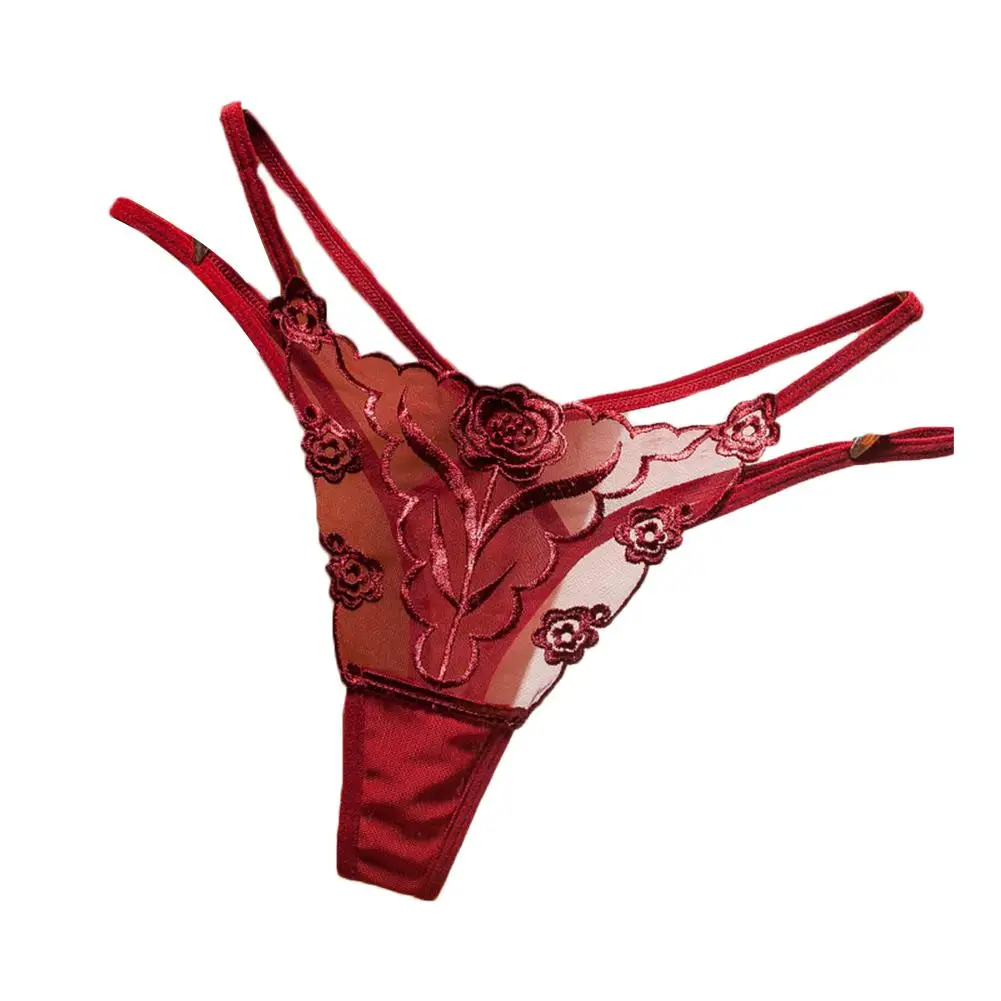 

Erotic Women See Through Floral Embroidered Lace Underwear Sheer G-string Thong