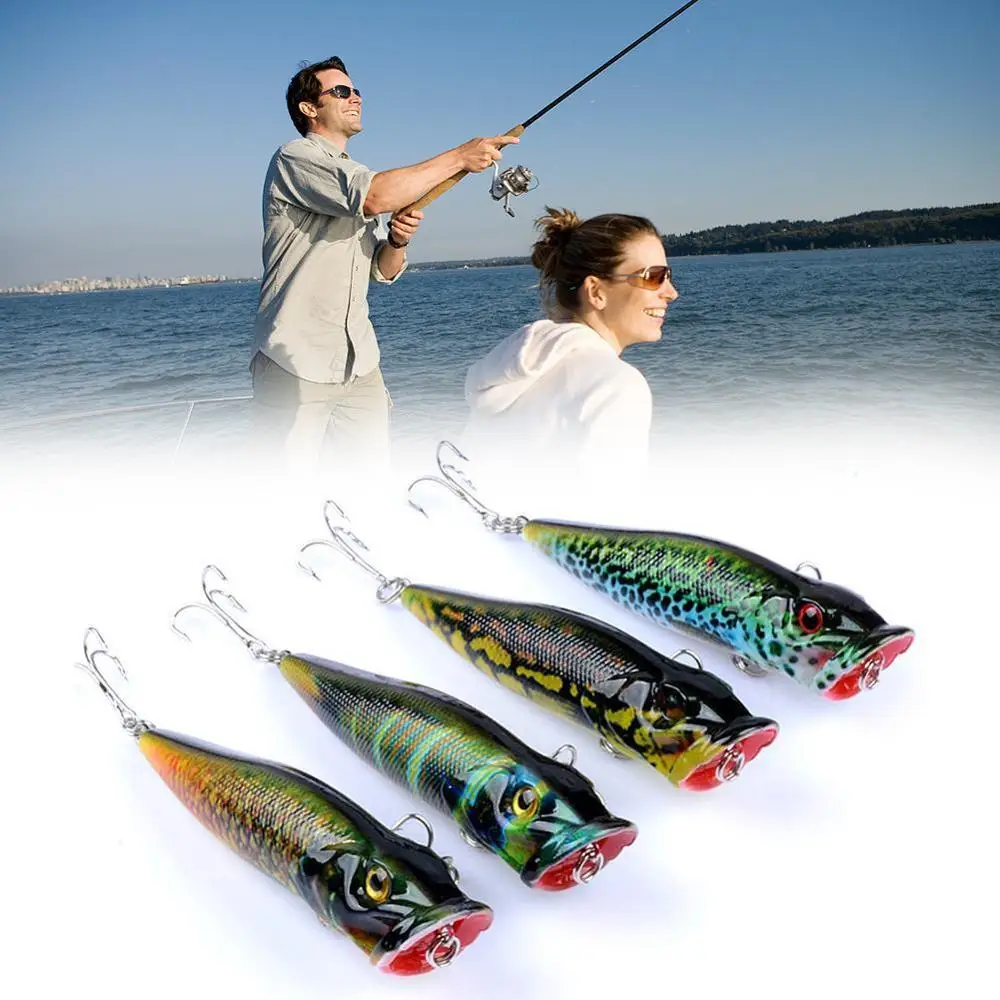 

Popper Painting Series Crankbaits Tackle Baits Hook Minnow Fishing Lures
