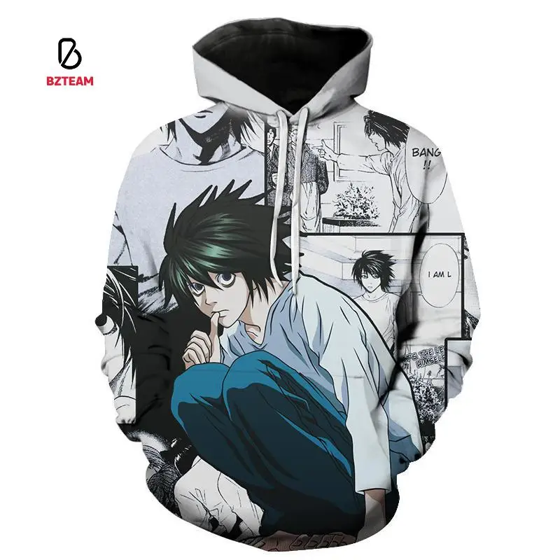 

BZTEAM 2021 New Anime Death Note 3d Printing Men's Hoodie 2021 Hot Sale Hoodie Ladies Fashion Plus Size Sweatshirt Cosplay Death
