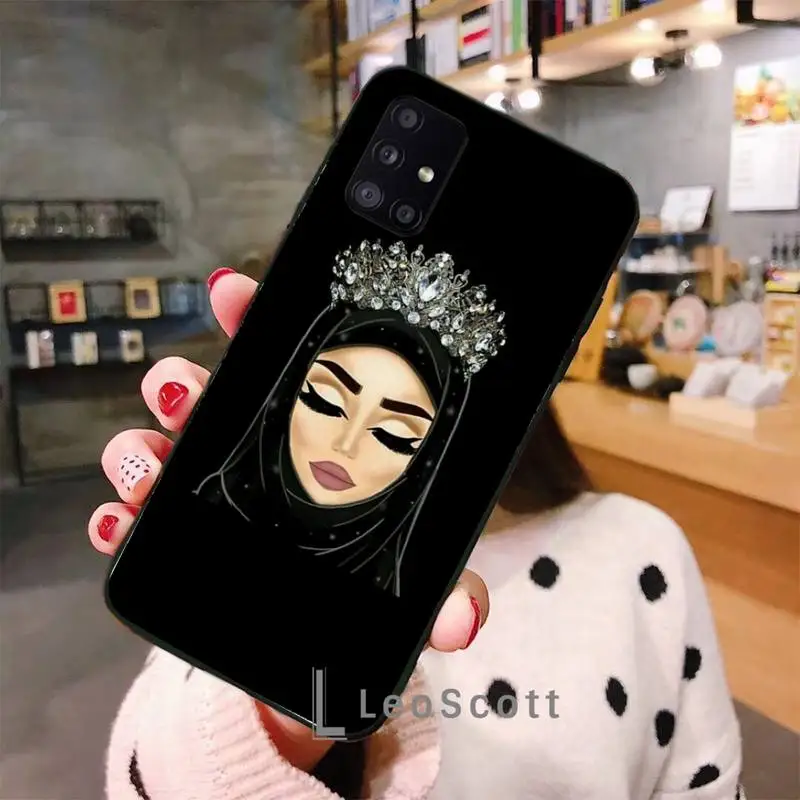 

Muslim Islamic Gril Eyes Arabic Hijab Girl Phone Case For Samsung A32 A51 A52 A71 A50 A12 A21S S10 S20 S21 Plus Fe Ultra