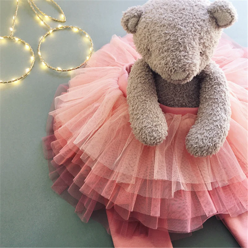 CYSINCOS/Милая Кружевная юбка-пачка для маленьких девочек Леггинсы Брюки Цвет серый