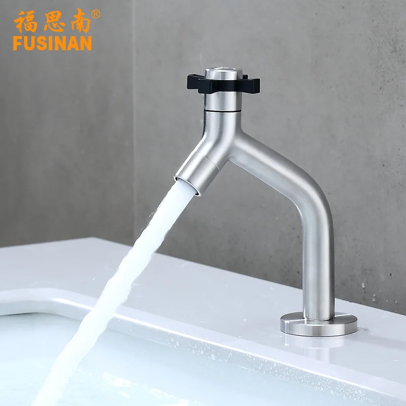 

Washbasin faucet 304 stainless steel washbasin countertop basin single cold faucet public bathroom wash basin faucet