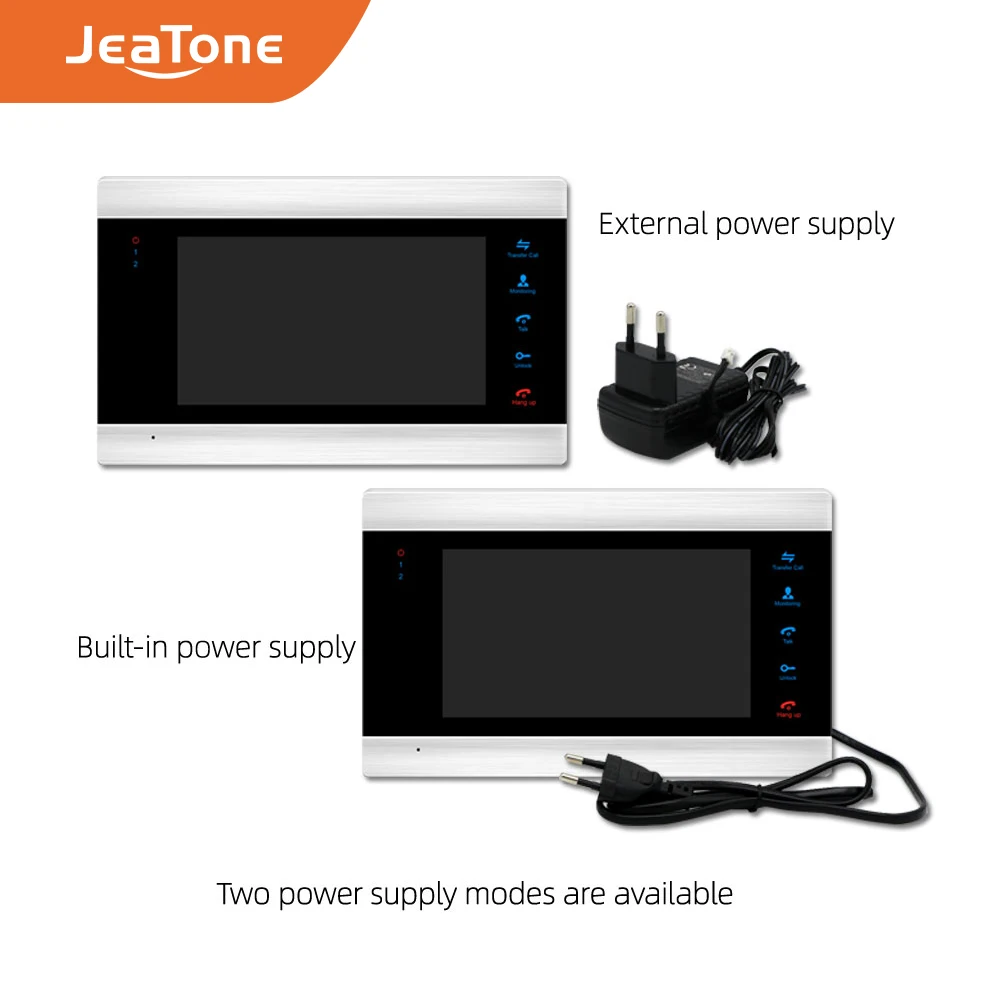 Jeatone 7&quotVideo Intercom Touch Button Monitor +Waterproof Large Doorbell Camera Security Video Door Phone Kit Entry System |