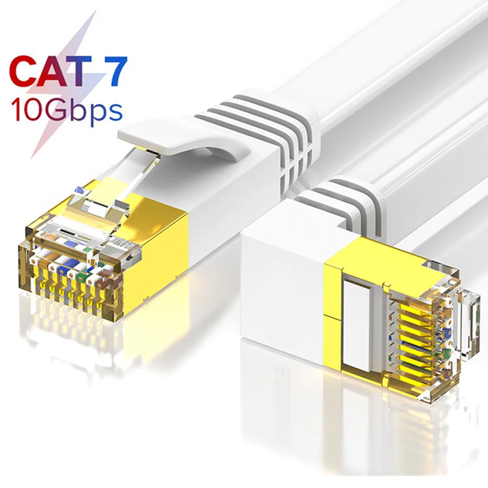 Кабель Ethernet CAT7 10 Гбит/с 3 цвета экранированный плоский сетевой Соединительный