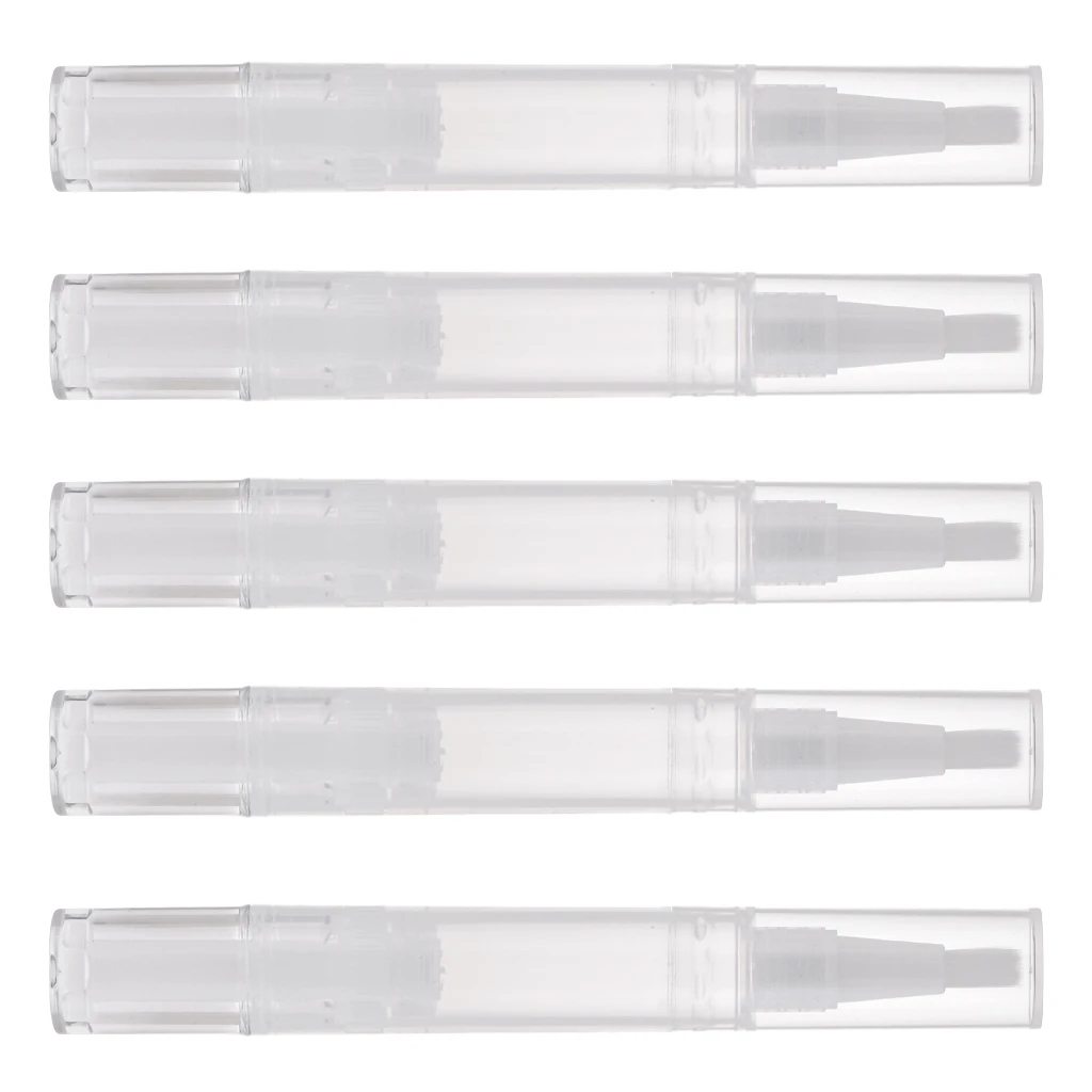 

5pcs Empty Twist Pen With Brush Cosmetic Container Nail Polish Lip Balm Vial