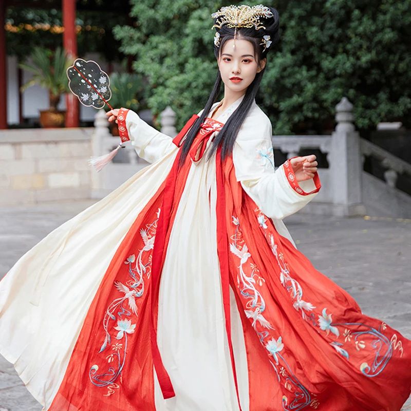 

Женский Классический танцевальный костюм для сцены Hanfu, китайский карнавальный костюм Hanfu, праздничный наряд DQS4732