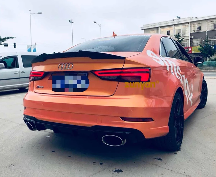 A3 задний бампер для губ Диффузор с выхлопной трубы глушителя для Audi A3 стандартный бампер- RS3 стиль