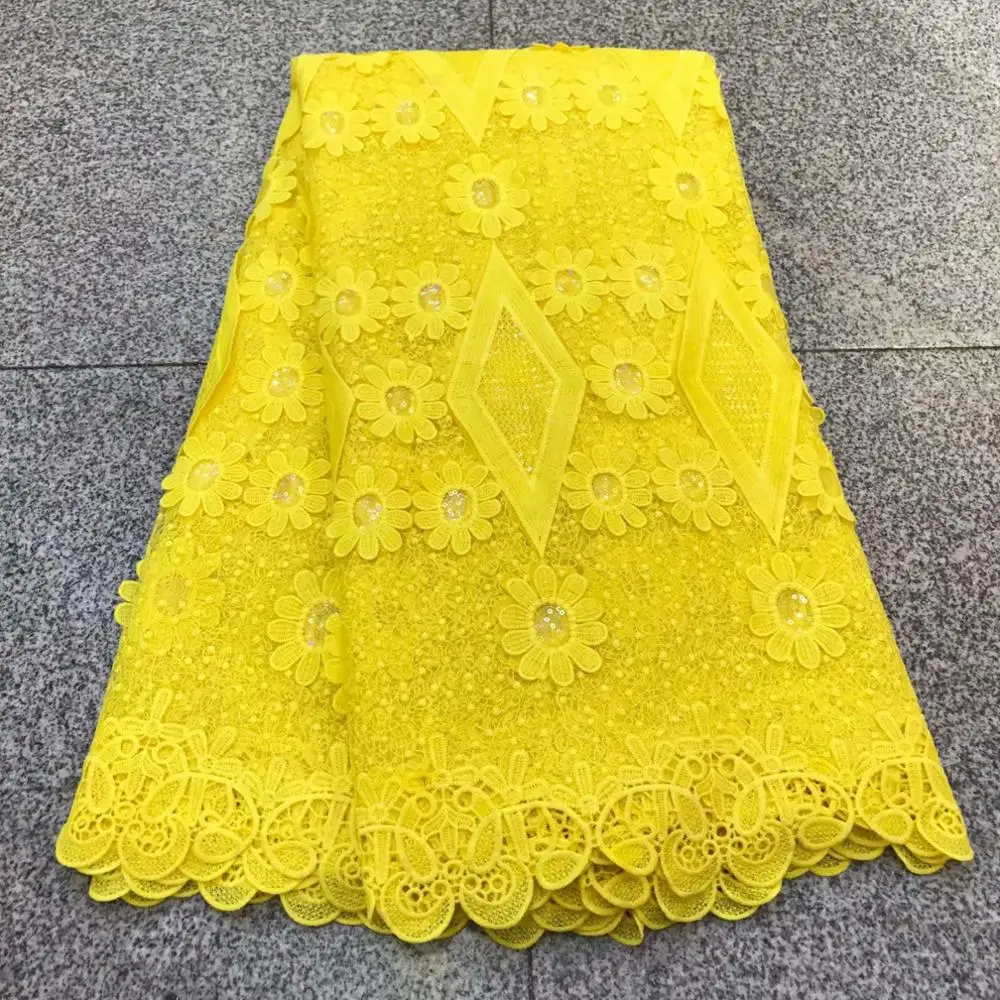 Высококачественная гипюровая кружевная ткань с блестками африканская
