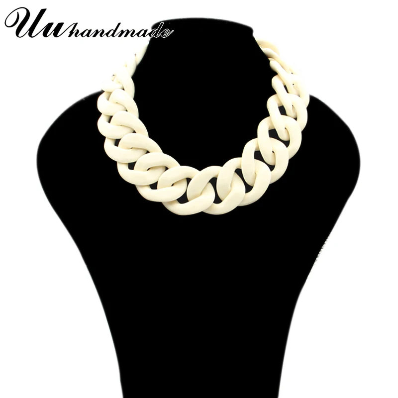 Африканская белая бежевая акриловая кубинская цепочка чокер ожерелье для женщин